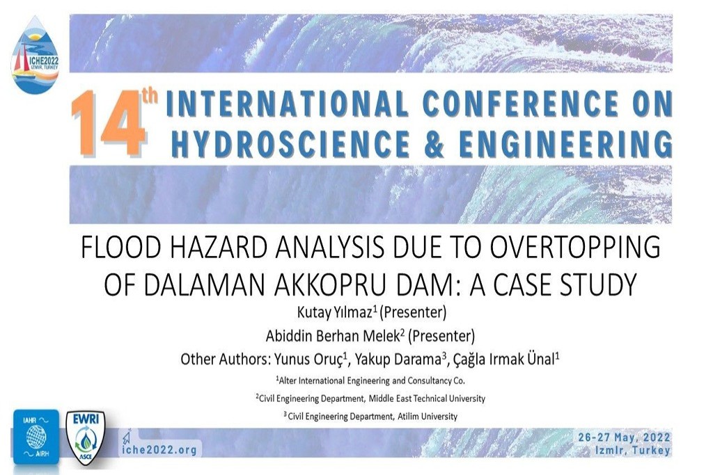 ALTER, İzmir Yüksek Teknoloji Enstitüsü (İYTE) tarafından İzmir’de bu yıl 14.sü düzenlenen Su Bilimi ve Mühendisliği Uluslararası Konferansı’na (ICHE) katıldı.